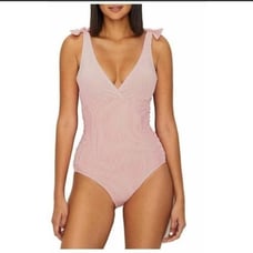 Ralph Lauren Coral Striped One-Piece Swimsuit