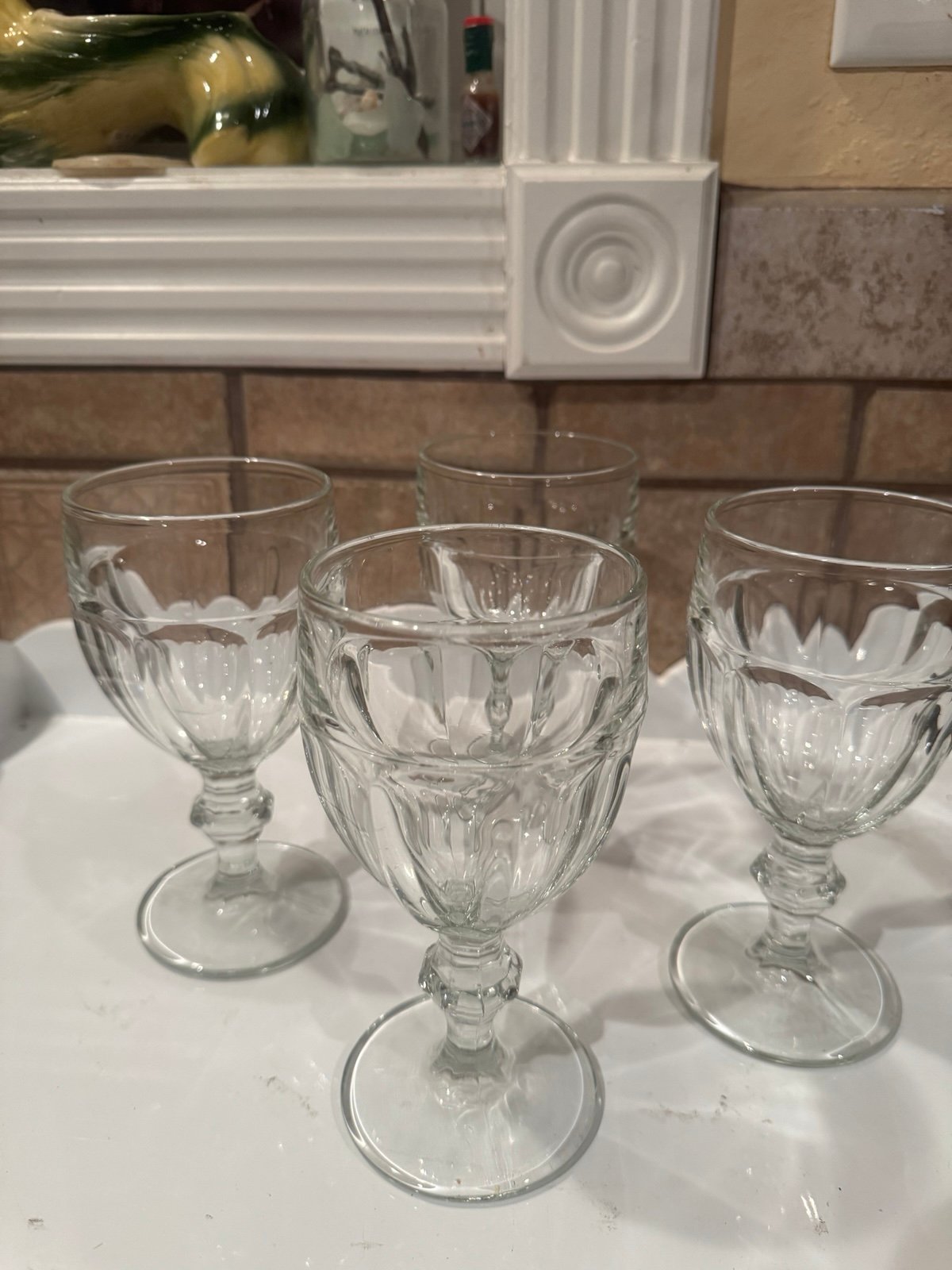 Set of 4 Libbey Gibraltar Goblet Duratuff Water Glasses