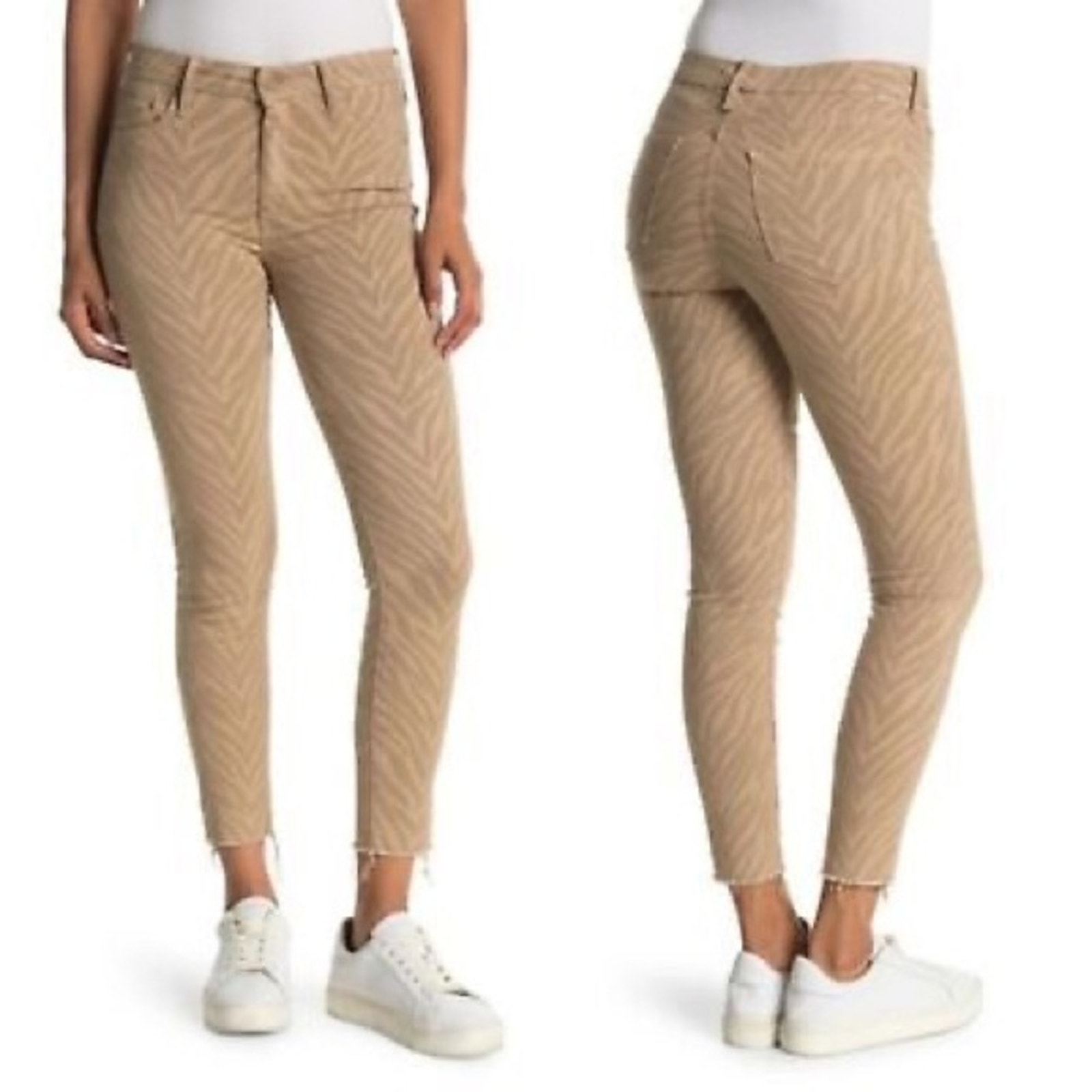 Mother The Looker Ankle Fray in Sweet Stripes size 27