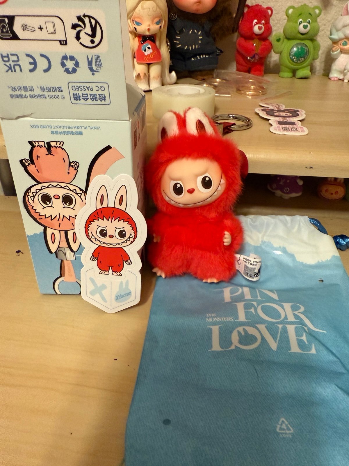 Popmart Pin For Love Labubu Plush Pendant X