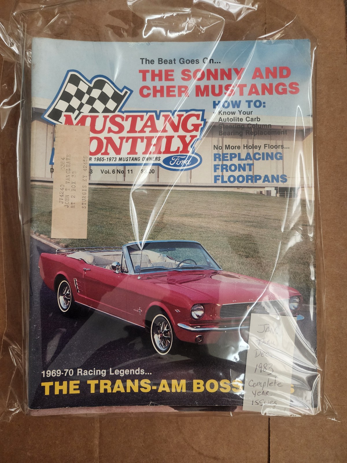 Vintage Mustang Monthly Magazine Lot Of 12 - Complete Set 1983 Car Collector