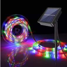 5m Solar 150LED Strip Light Flexible Tape Lamp Outdoor Garden Decor Lights