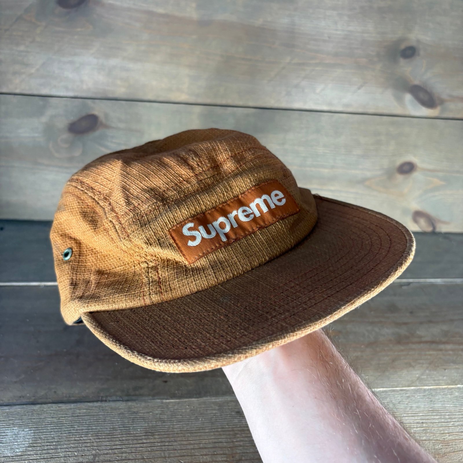 Vintage supreme hat orange five panel USA Pre owned. No box. I always carefull