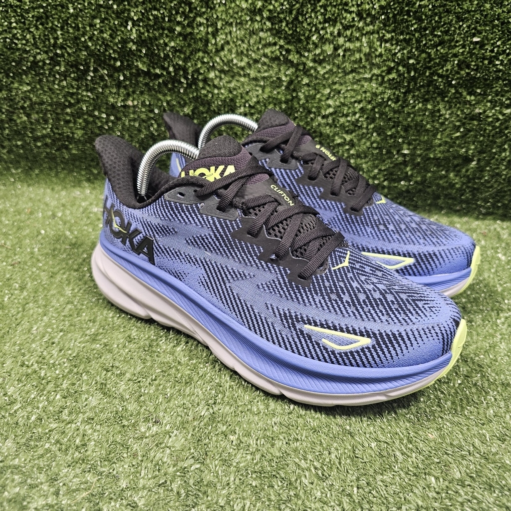 Hoka One One Clifton 9 Blue Athletic Running Sneakers Womens Size US 10