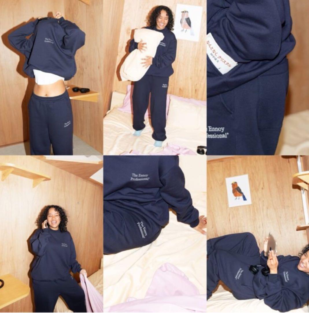 【送料無料/即納】  SET SWEAT CREW ennoy Arrival] New UP Navy XL Size トップス