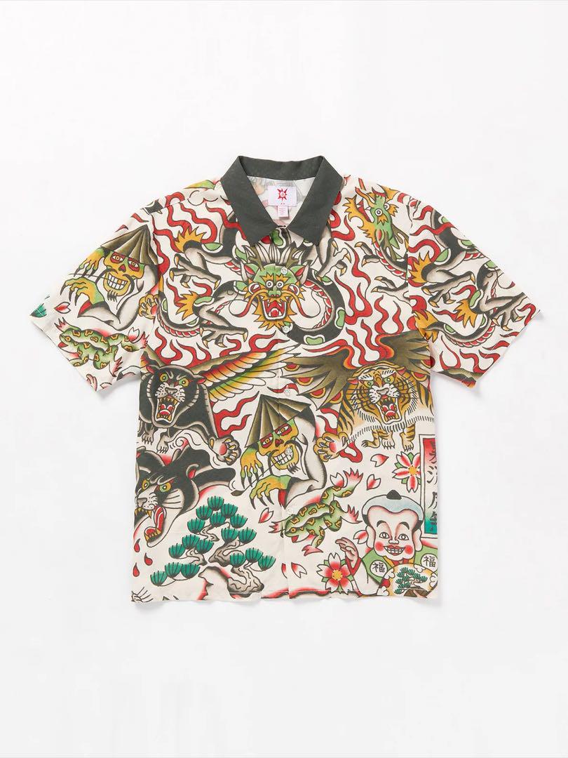 VOLCOM YUSUKE SS XL Volcom Bonsai Tattoo Pattern Shirt.