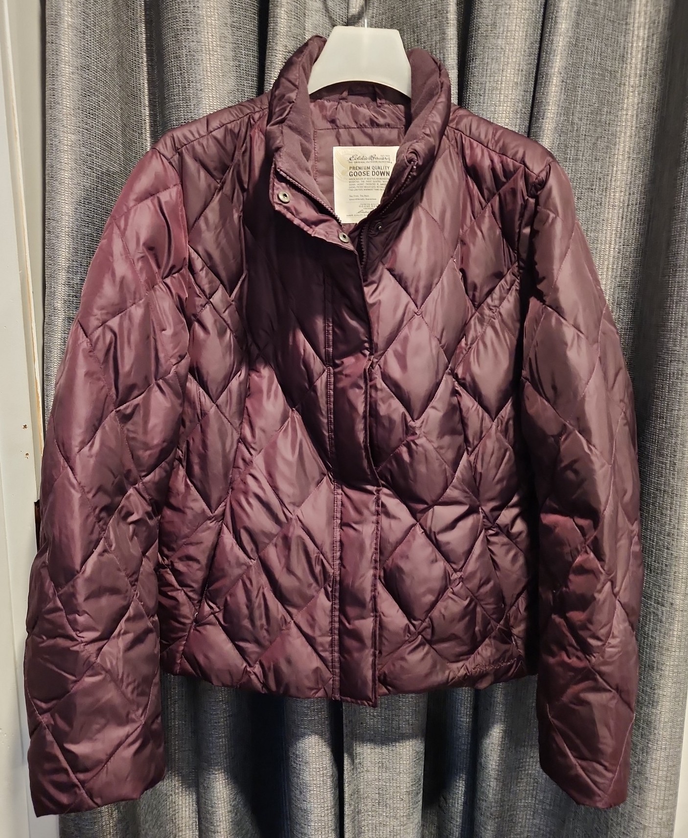 EDDIE BAUER PREMIUM QUALITY GOOSE DOWN XXL Women's Puffer Jacket Snapover Zip EB