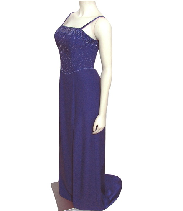 New CIRE LANDA Beaded Purple Prom Dress 8 Long Formal Gown Women's M