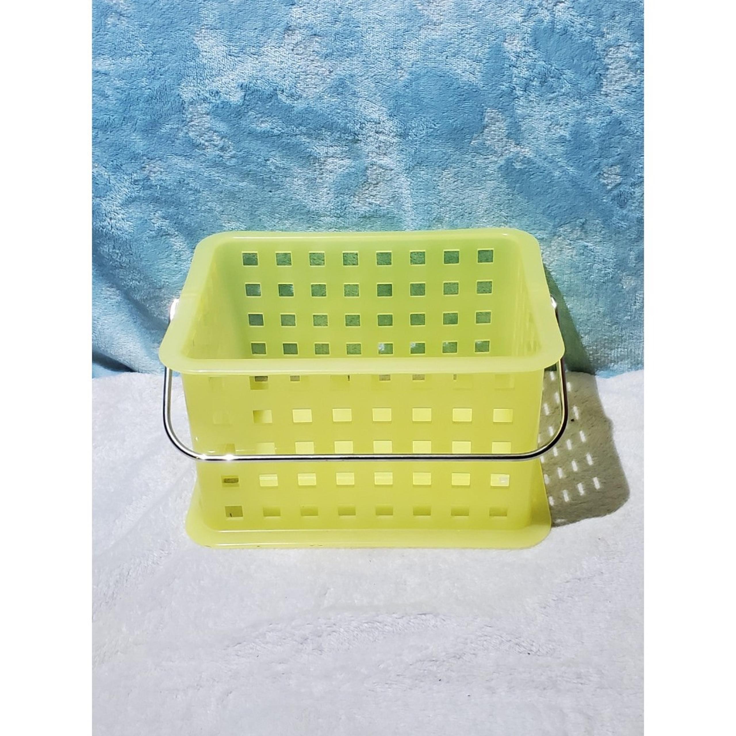 iDesign Plastic Organizer Basket with Handle for Storage