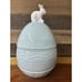 Arlington Design Light Blue Easter Egg Bunny Rabbit Cookie Jar 13” Tall