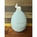 Arlington Design Light Blue Easter Egg Bunny Rabbit Cookie Jar 13” Tall
