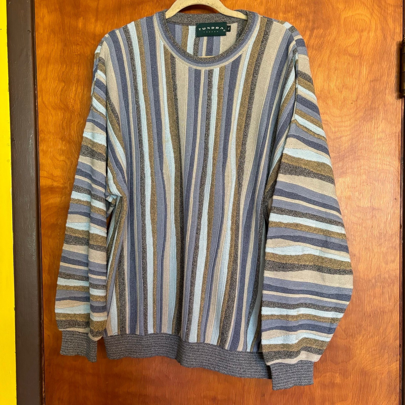 Vintage 90s Tundra Canada Coogi Cosby Sweater Earth Tones Men's Size XL