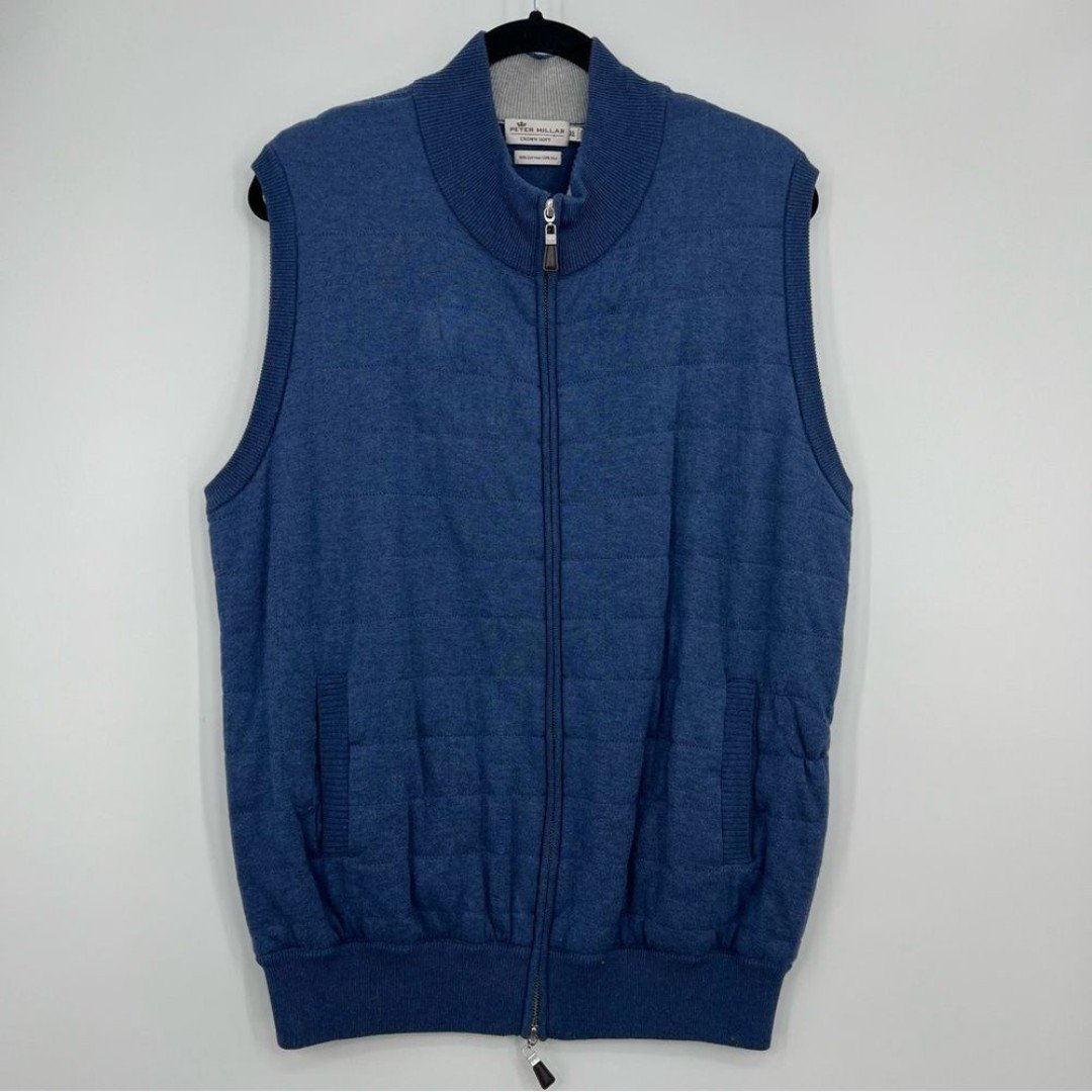 Peter Millar Men Crown Soft Silk Cotton Full Zip Ip Jacket Vest Windbreaker XL