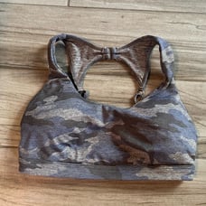 Bombshell sportswear rockstar Sports Bra silver camo camouflage size medium