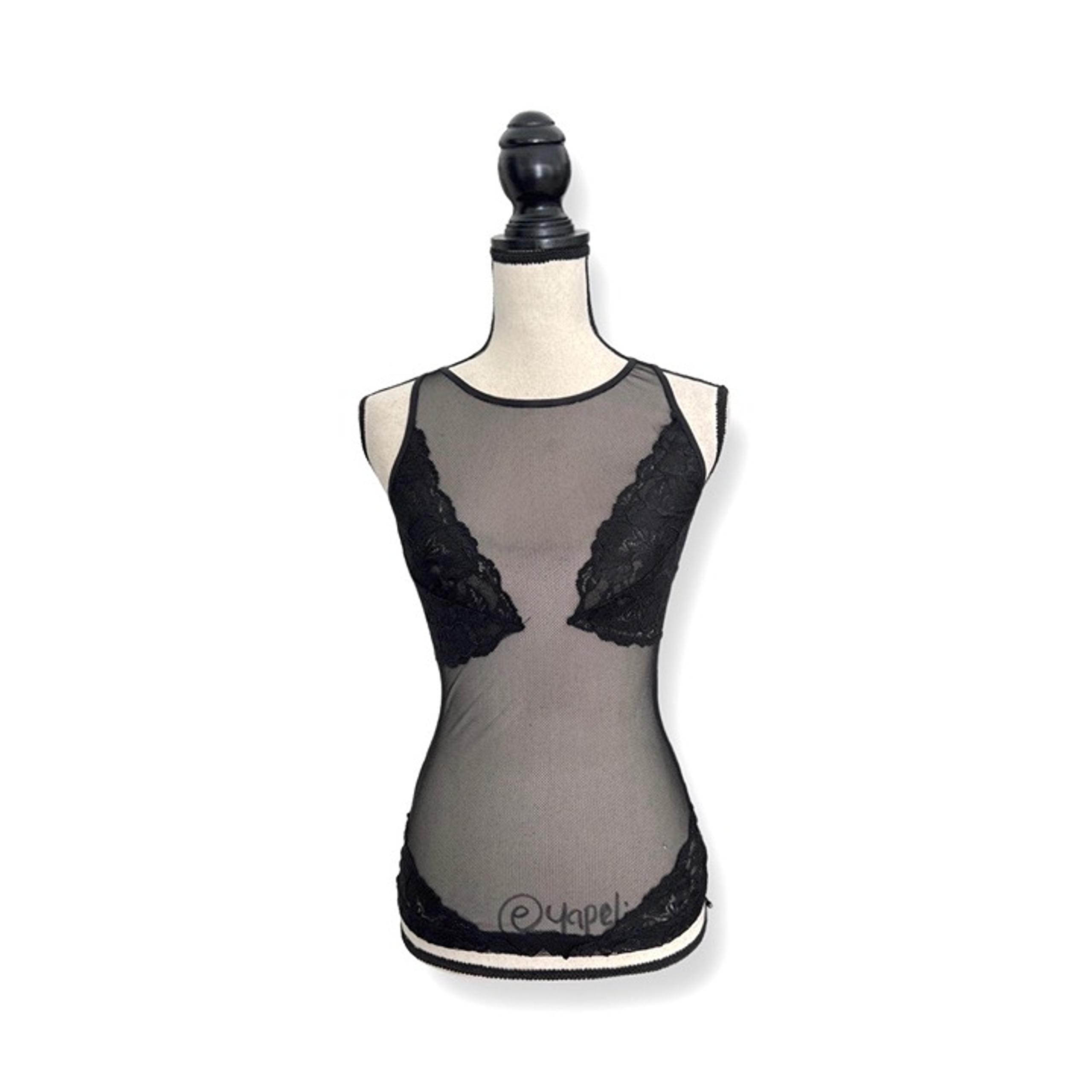 Cosabella mesh lace black tank top size S
