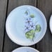 Vintage Westmoreland Hand Painted Floral Hobnail Milk Glass Decorative Plates