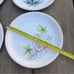 Vintage Westmoreland Hand Painted Floral Hobnail Milk Glass Decorative Plates