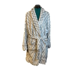 Blanc & Bleu Luxury Velvet Bath Robe Fine Linens One Size Fits Most New