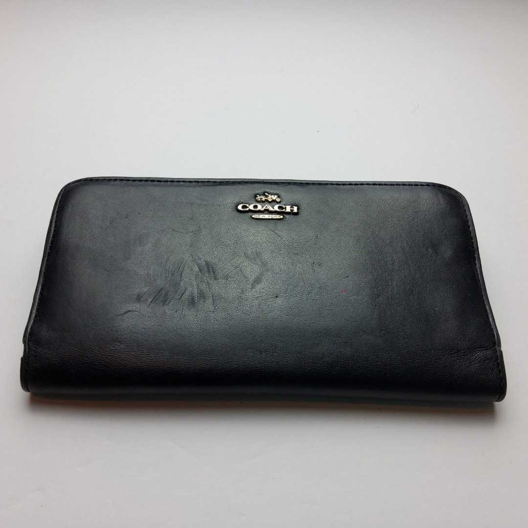 Coach 51936 Skinny Calf Leather Wallet Black