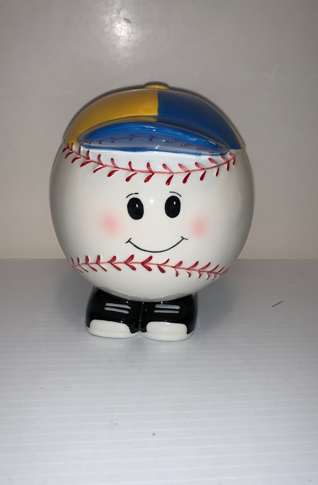 Vintage Ceramic Baseball Head Coin Bank