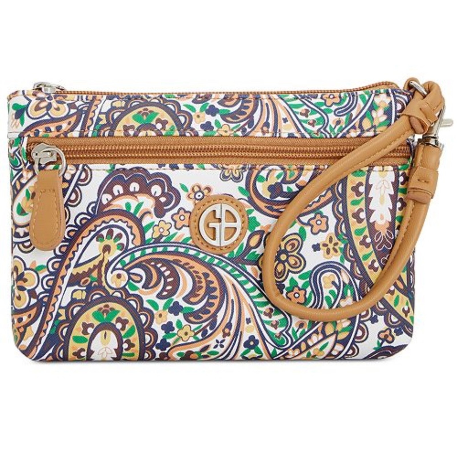 Giani Bernini saffiano paisley wristlet
