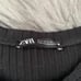 ZARA 2 Piece Outfits Tie Crop Top and Bodycon Midi Skirt Set, Black, Size S