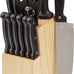 Amazon Basics 14-Piece Kitchen Knife Block Set, High-Carbon Stainless Steel Blad