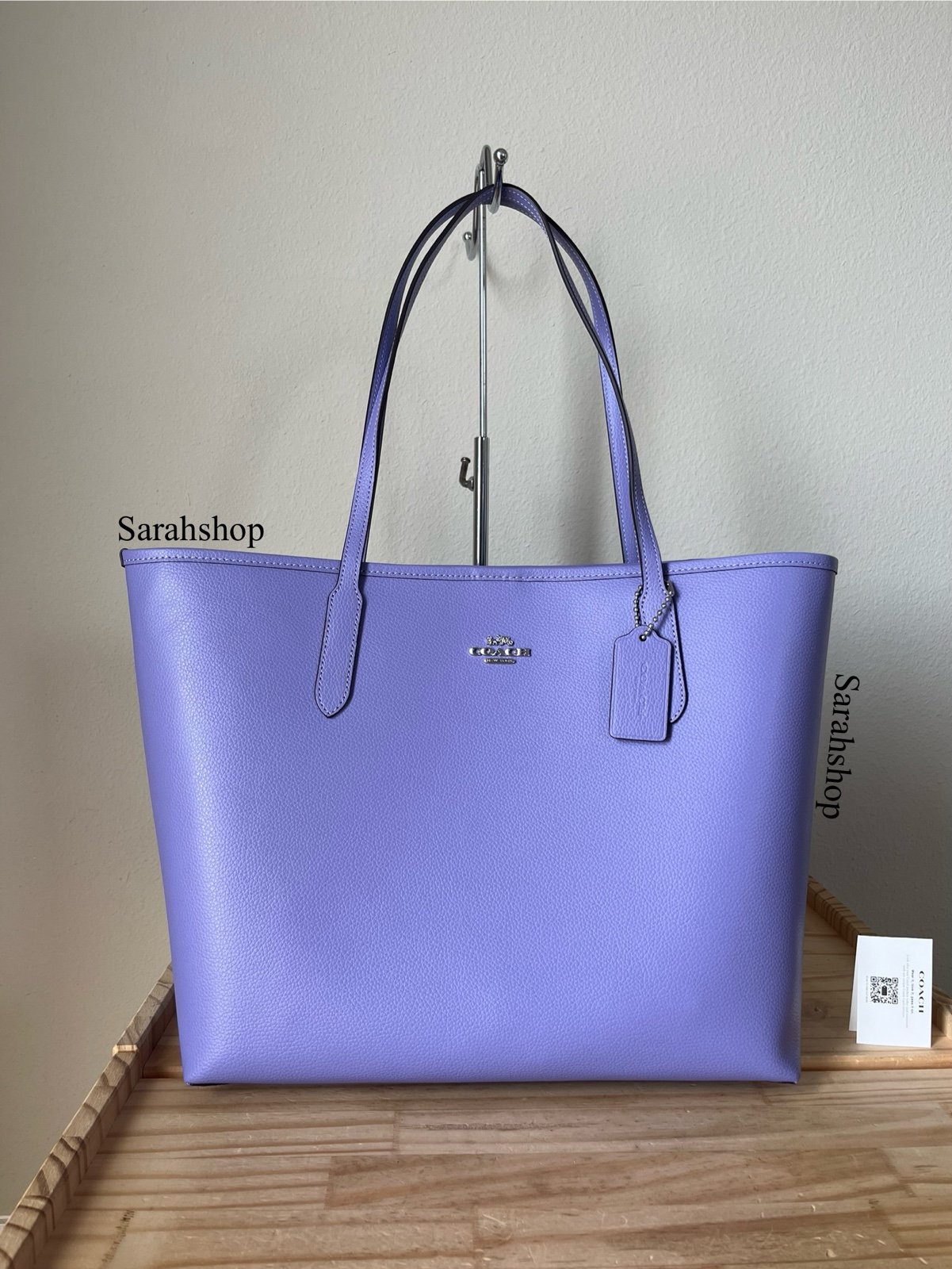 Purple coach tote bag cheap