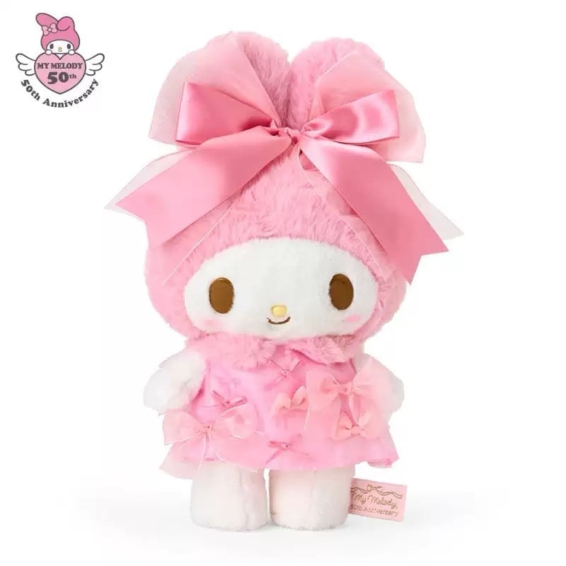 My Melody 50th Anniversary Plush Doll Pink Ribbons Princess *Large*