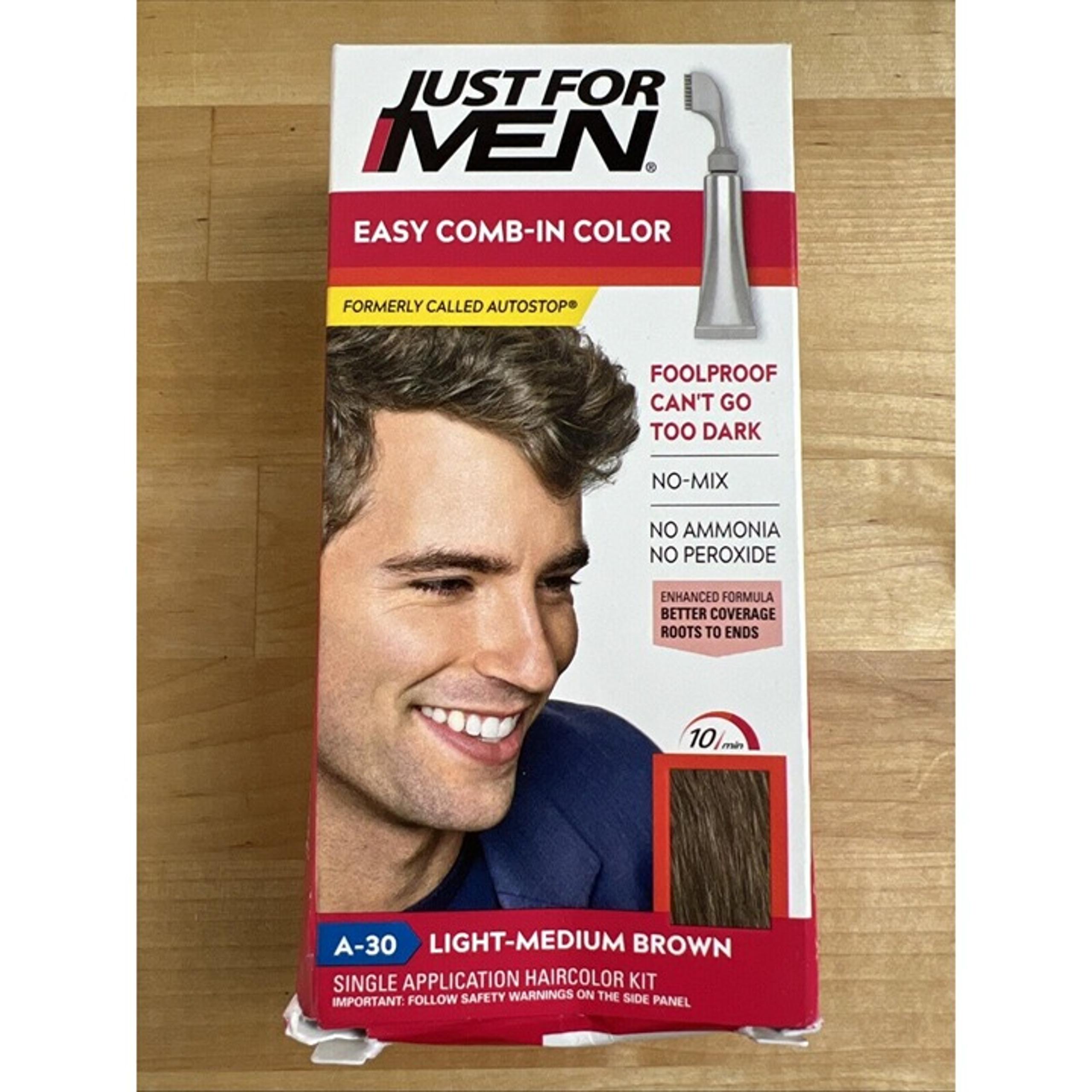 Just For Men Easy Comb-In Applicator Hair Color #A-30 LIGHT MEDIUM BROWN
