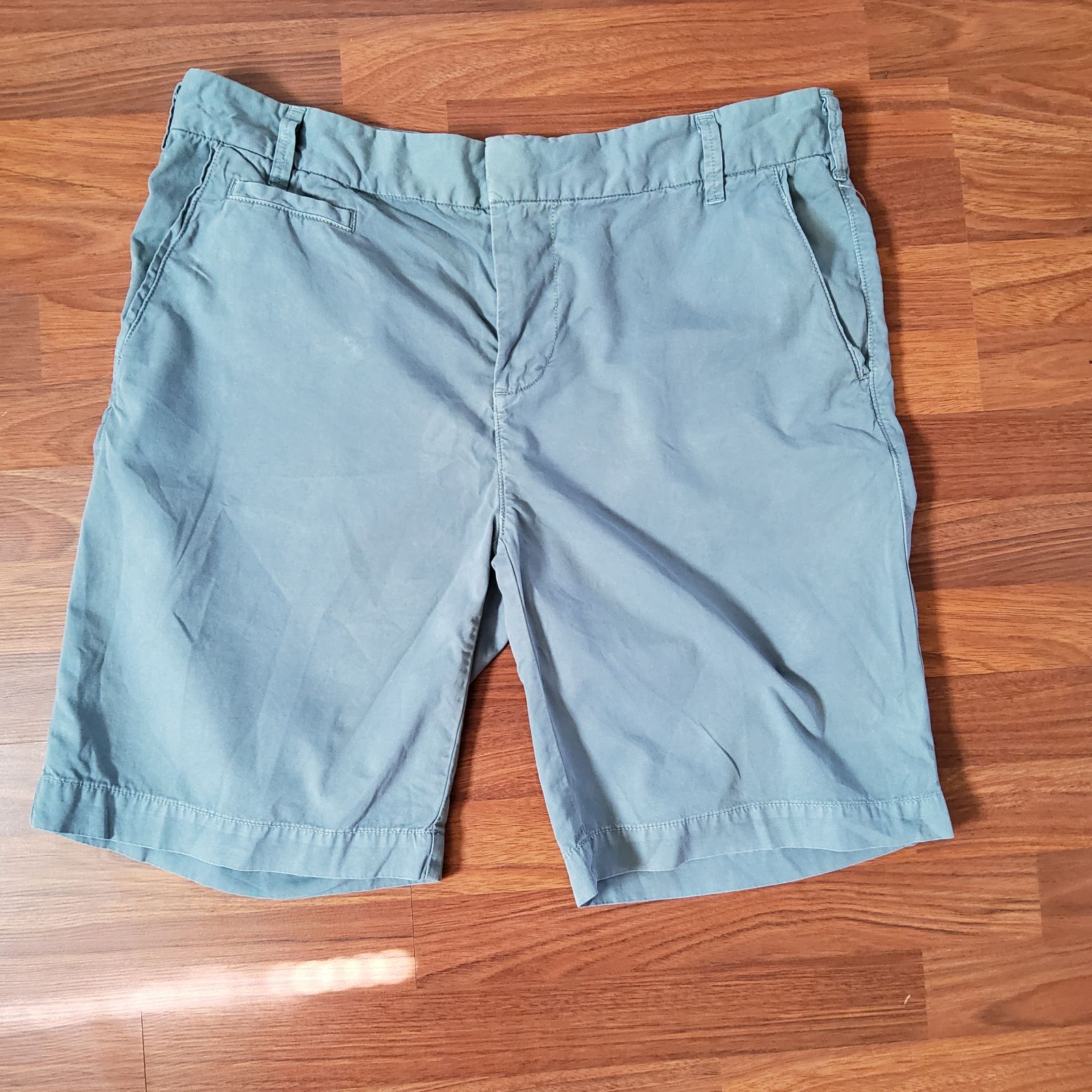 Save Khaki Cotton Twill Shorts Size 38 Blue New