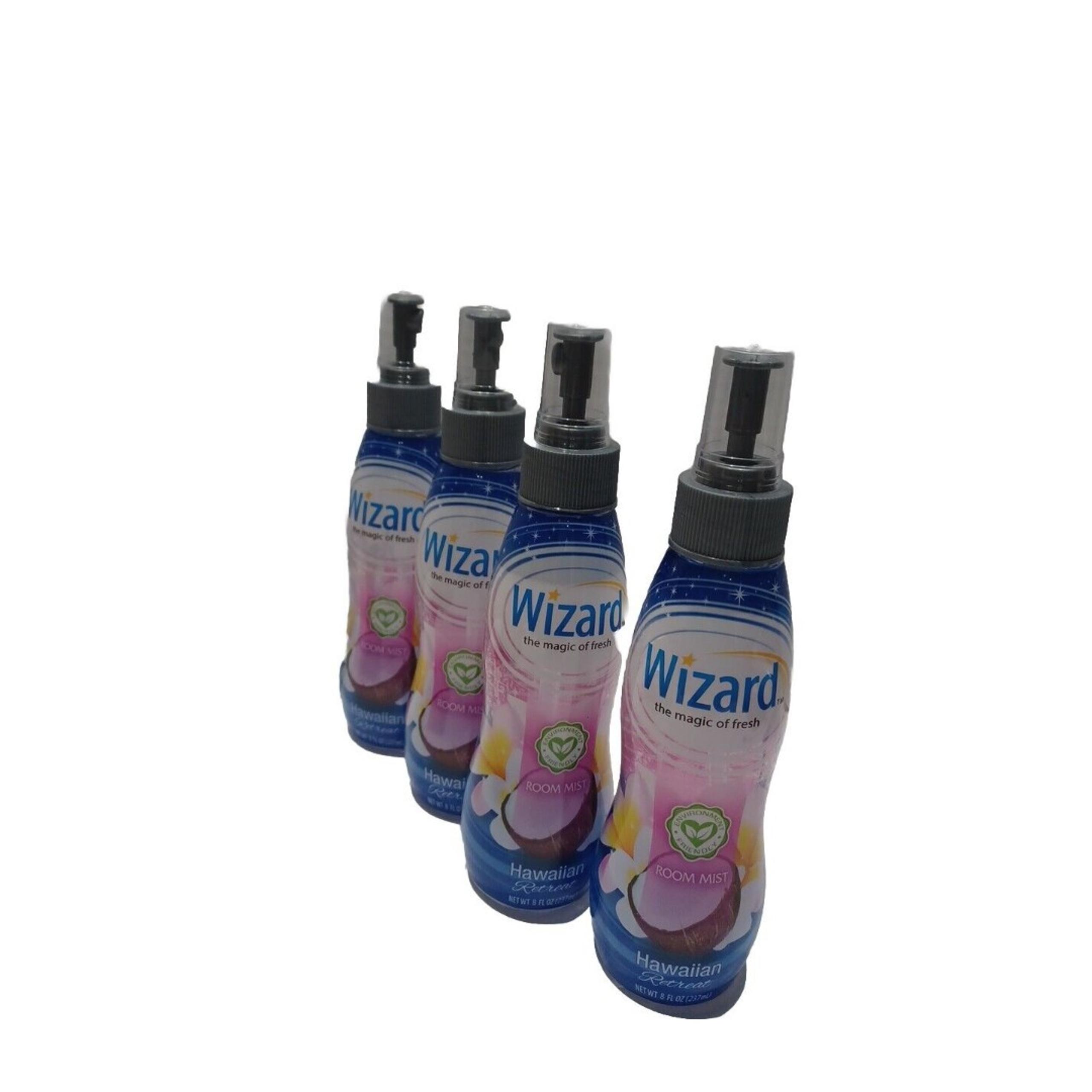 4 X Wizard Scented Air Freshener Spray Hawaiian Retreat Fragrance, Room Mist