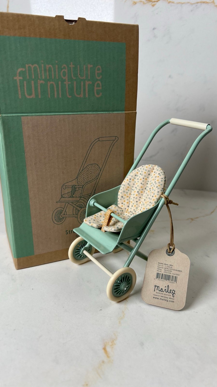 Maileg Stroller Micro, Mint