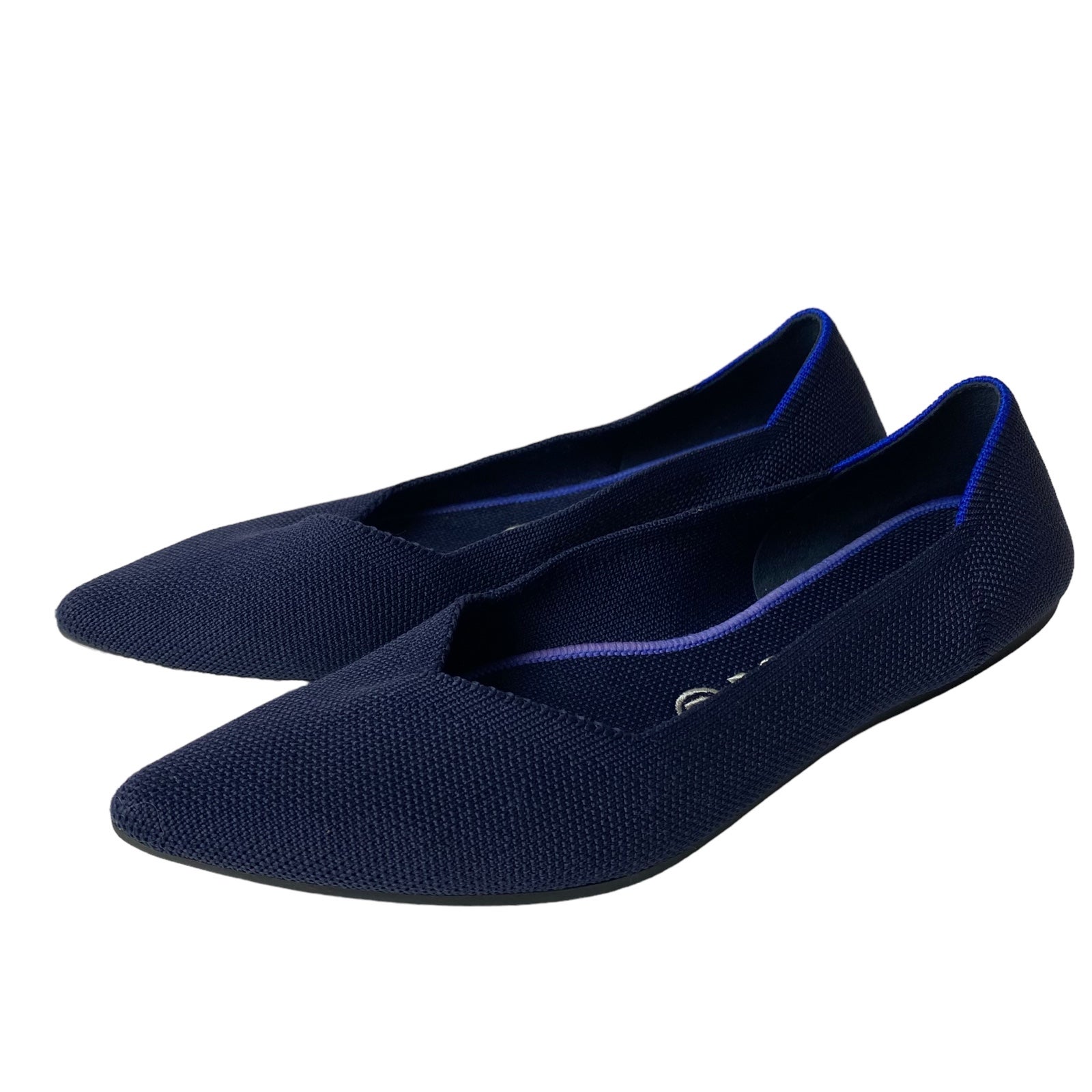 Rothy’s woman’s ballet flats Blue knit pointed toe shoes size 8.5