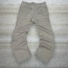 Vintage Carhartt Carpenter Pants Tan Canvas Relaxed Fit Dungarees Work Wear 90s