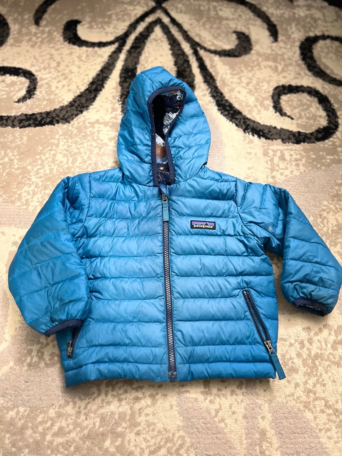 Patagonia toddler boy down hoodie Starlight