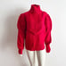 Oscar De La Renta Red Vintage Turtleneck Textured Wool Sweater