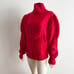 Oscar De La Renta Red Vintage Turtleneck Textured Wool Sweater