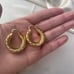 18K Gold Twisted Hoop Earrings ,Gold Hoop Earring, 8mm Gold Hoops, Chunky Hoops