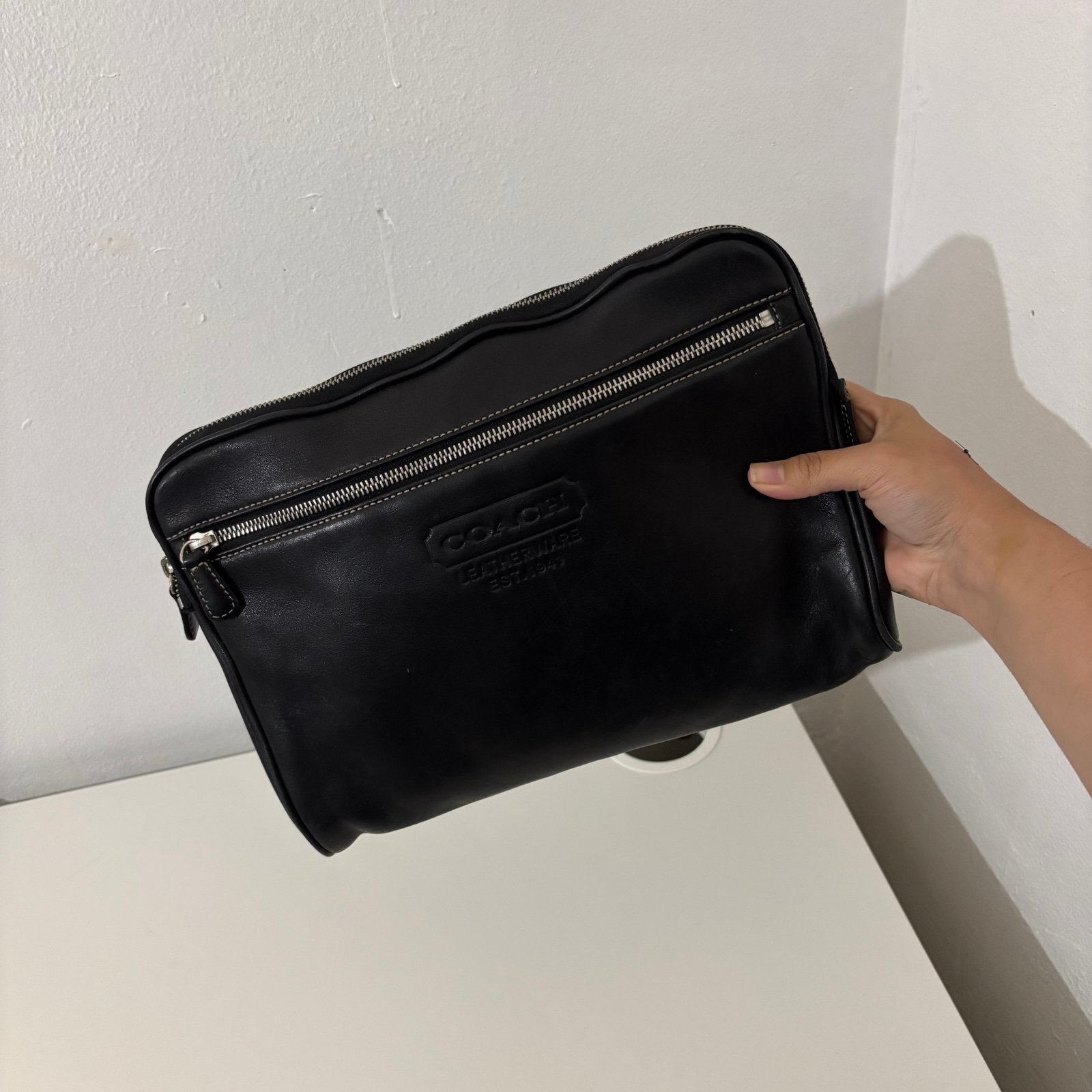 Coach Black Leather Portfolio