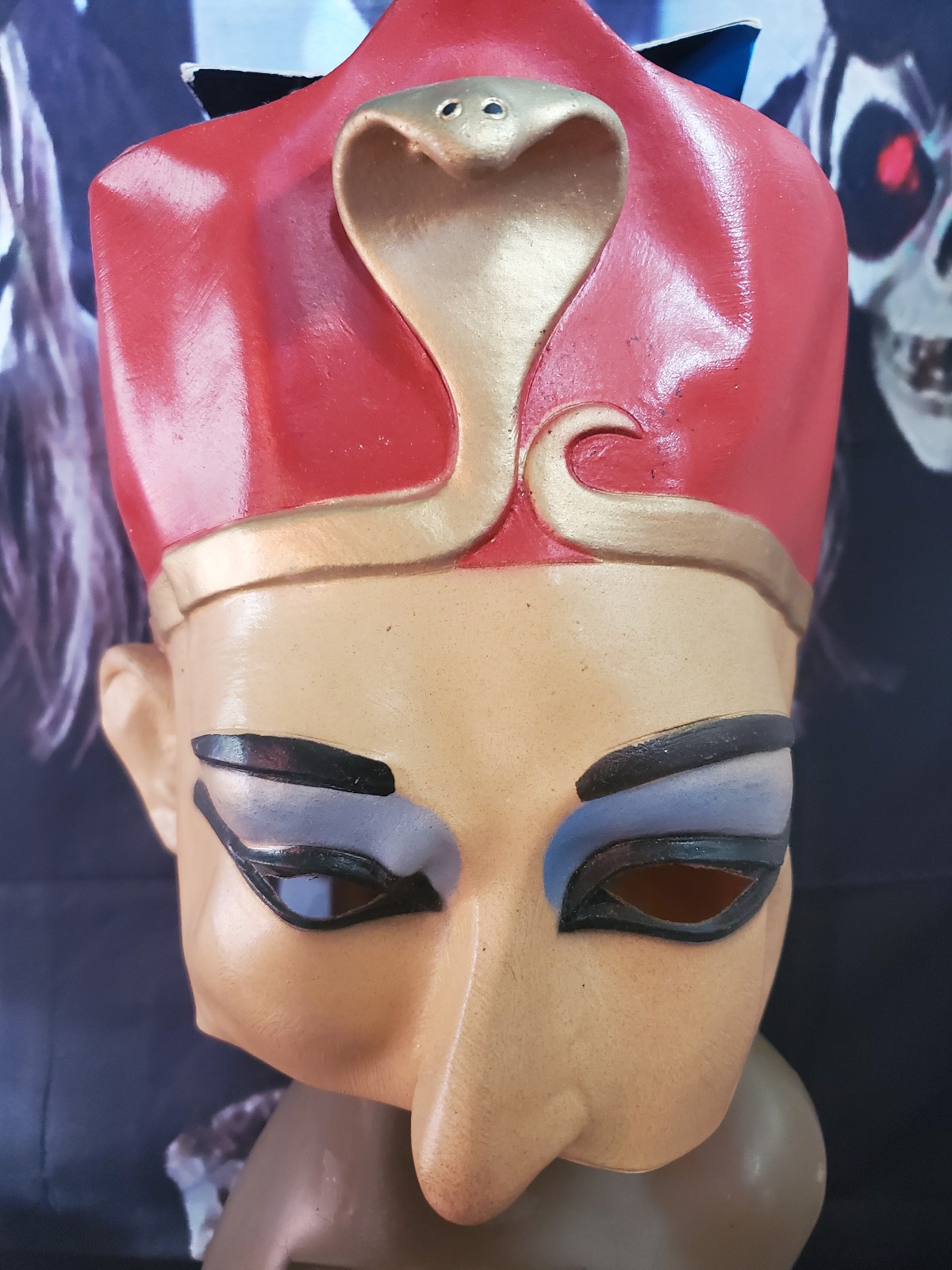 Vintage Cesar 1996 Halloween Pharaoh Egyptian Snake Mask Soft Vinyl New Wt Tag