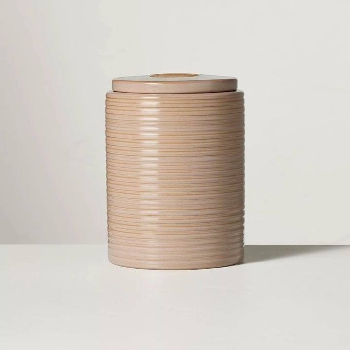 Hearth & Hand Magnolia 55oz Ribbed Stoneware Canister Blush