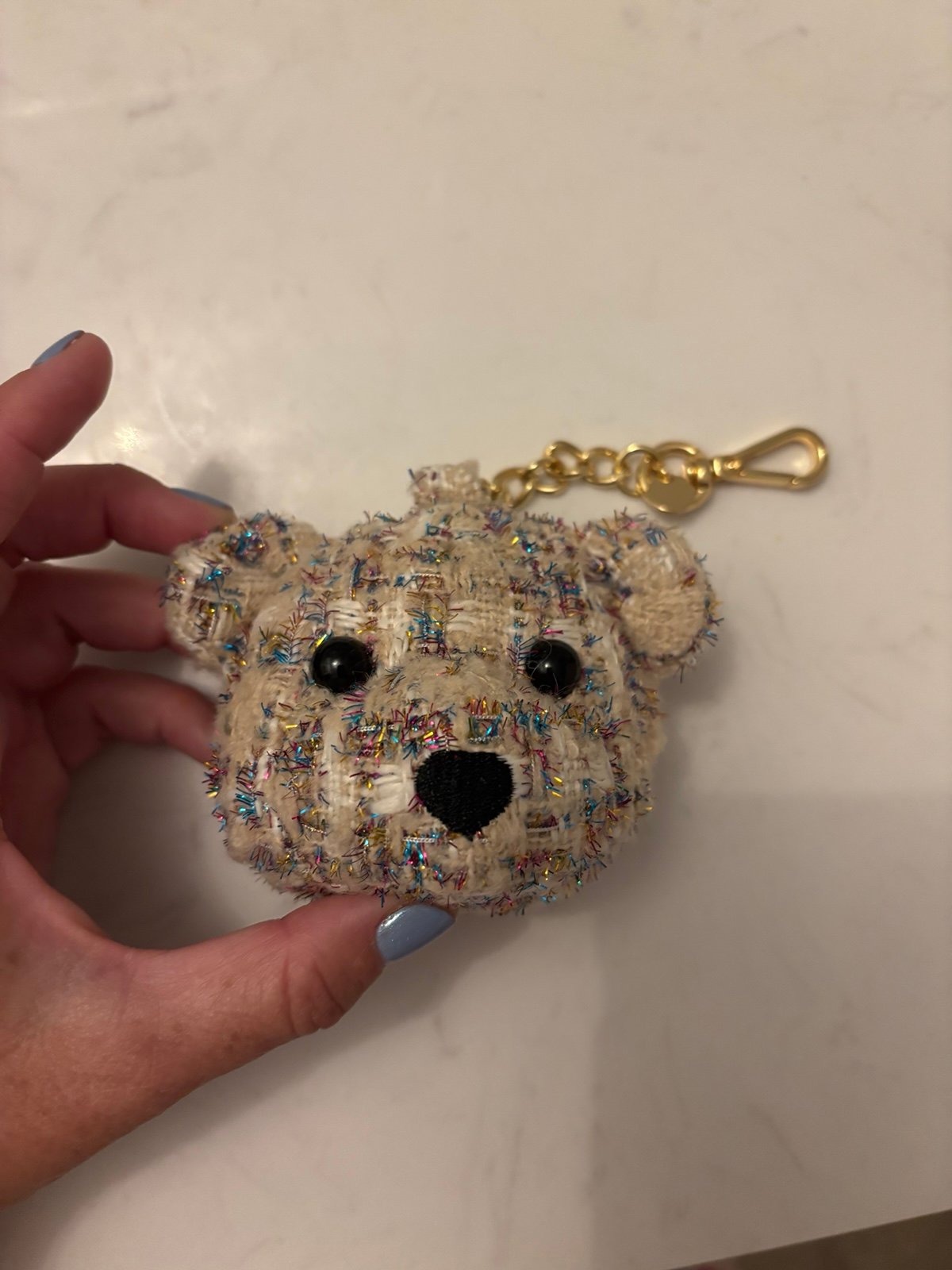 Stoney Clover Lane Puffy Bear Bag Charm in Confetti