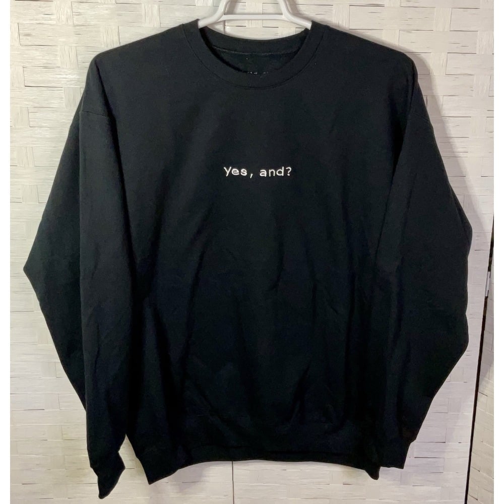 Ariana Grande Official Yes And? Embroidered Crewneck Black Sweatshirt Size Small