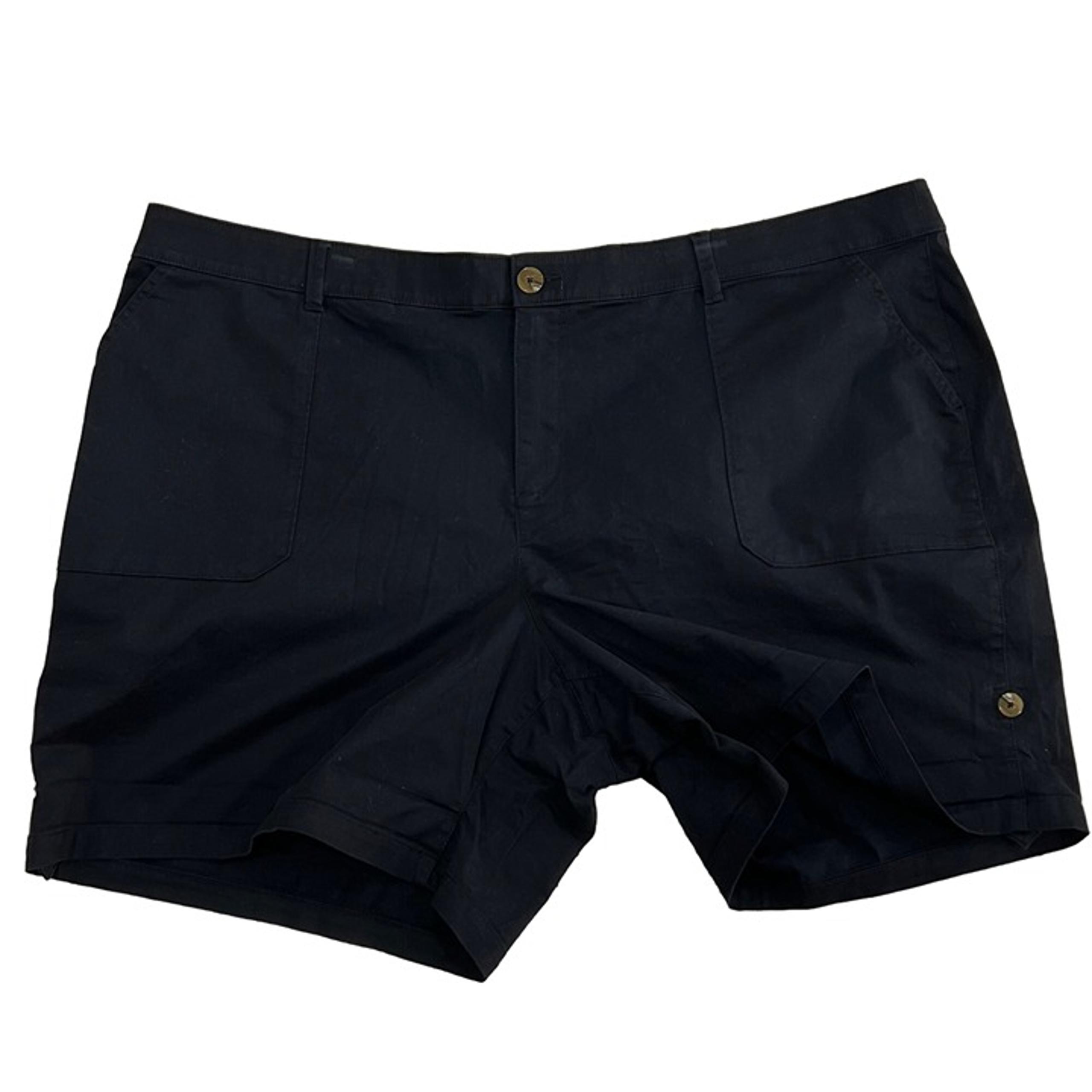 Lane Bryant Cuffed Shorts Women 26 Black Cotton Blend Stretch Casual Summer NEW