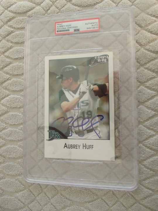 AUBREY HUFF HAND SIGNED AUTO PHOTO PRINT OVERSIZED SLABBED AUTHENTIC PSA/DNA