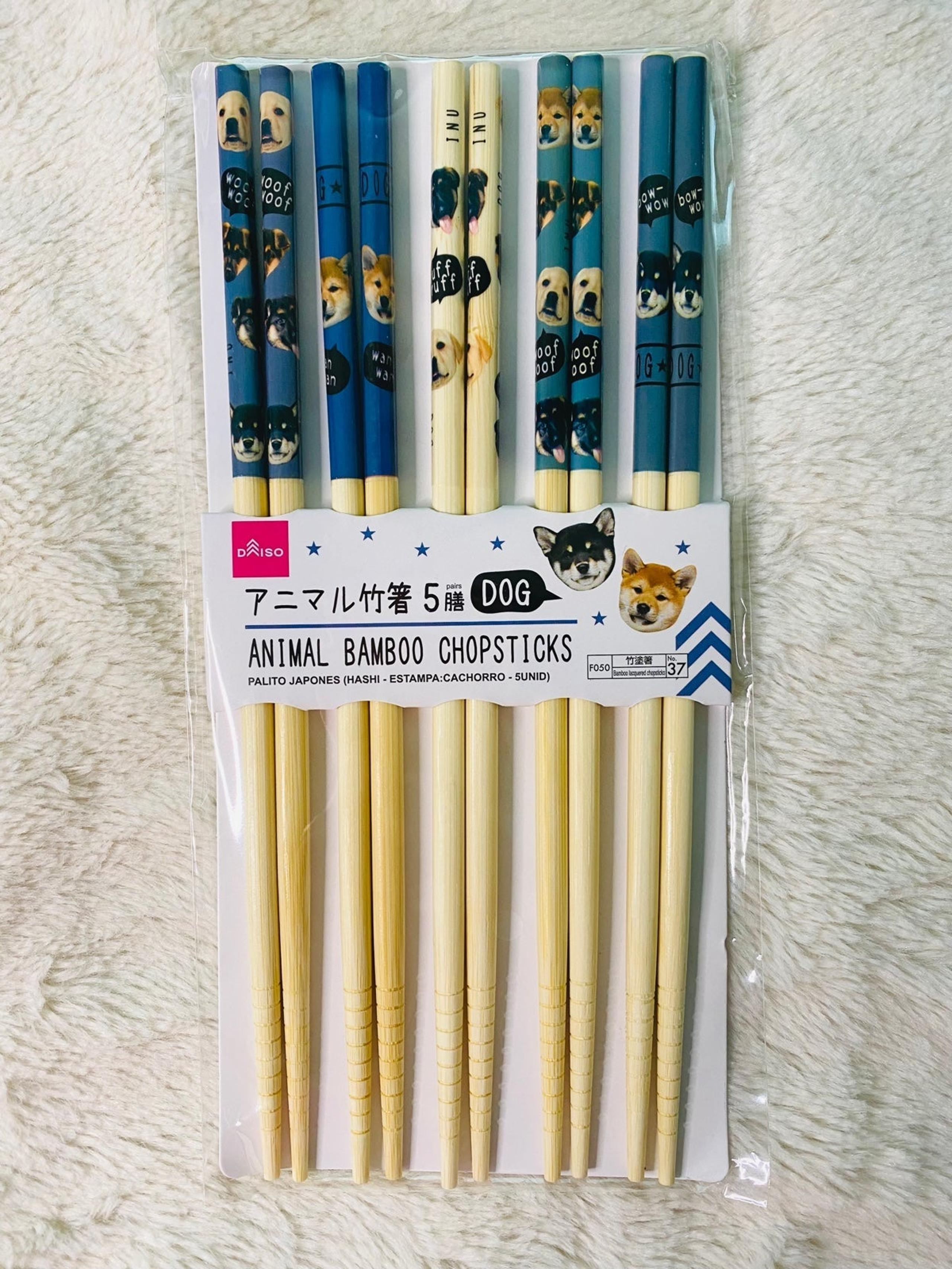 Animal Bamboo Chopsticks (Dogs) - 5pcs - Daiso