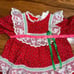 Vintage 80s Bryan Baby Girl Calico Ruffle Christmas Prairie Dress Size 6-9M
