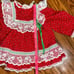 Vintage 80s Bryan Baby Girl Calico Ruffle Christmas Prairie Dress Size 6-9M