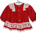 Vintage 80s Bryan Baby Girl Calico Ruffle Christmas Prairie Dress Size 6-9M